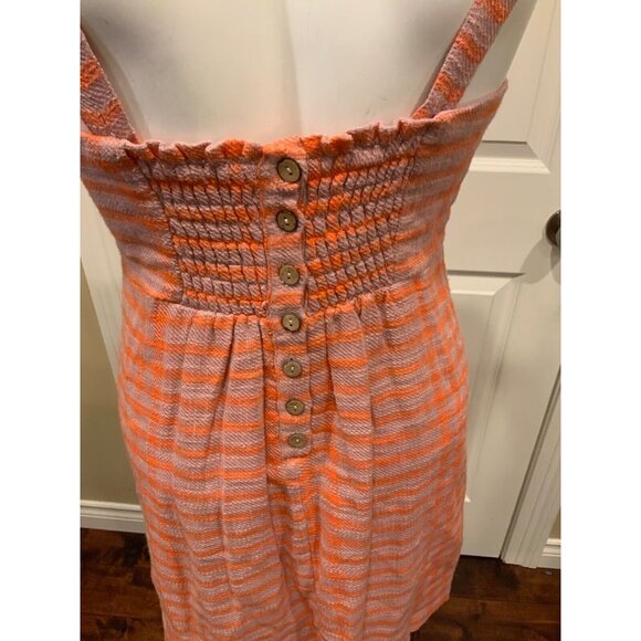 Free People Pink & Orange Check Mini Dress Jumper, W/ Adjustable Straps, Size XS - Picture 7 of 8